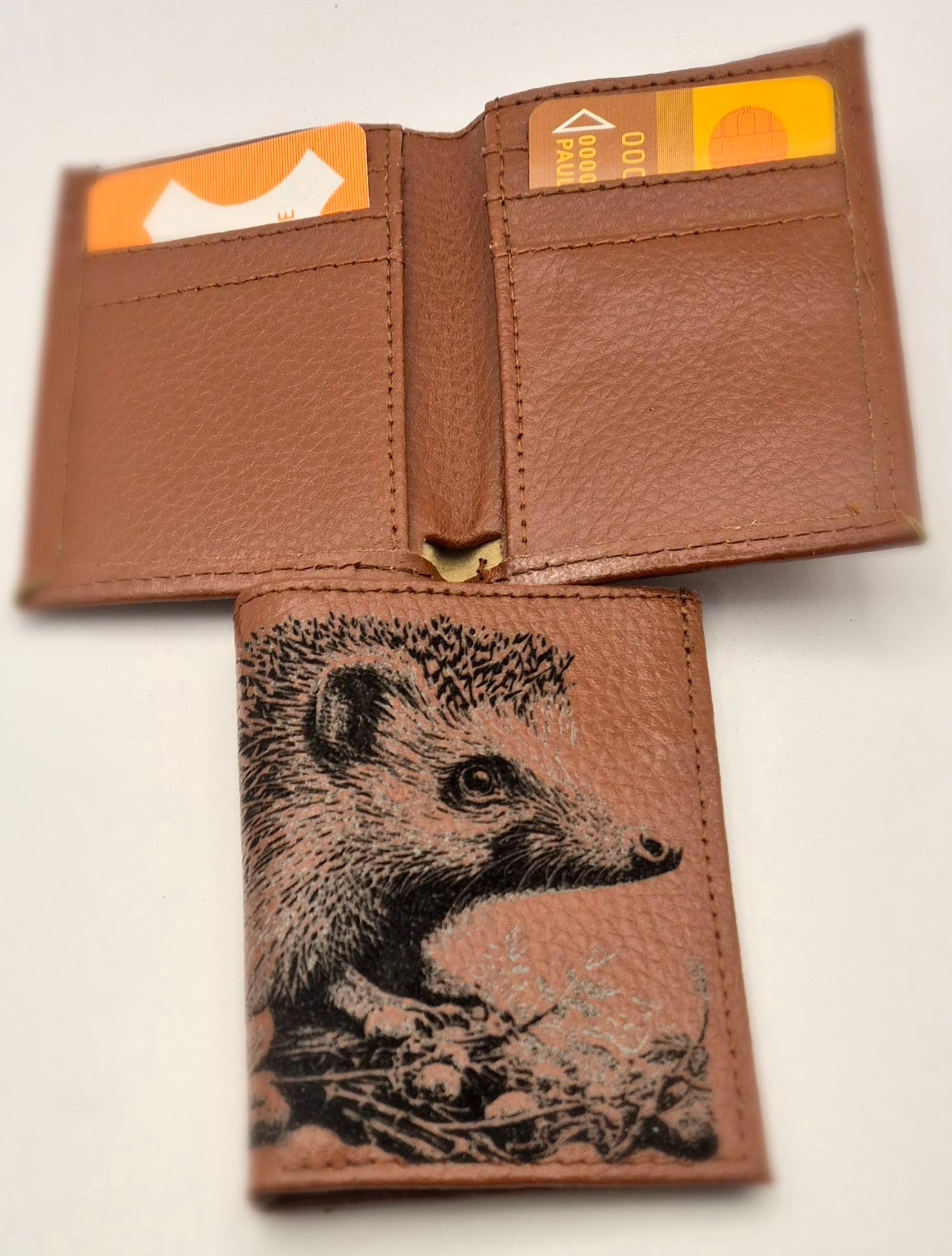 Porte-carte gravé croute de cuir 02