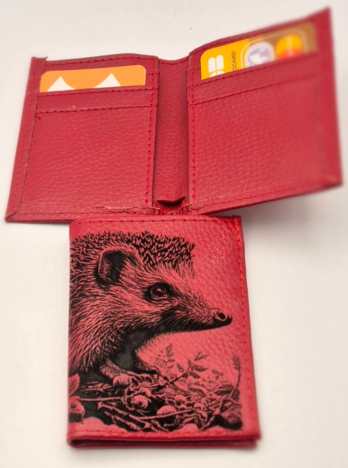 Porte-carte gravé croute de cuir 03